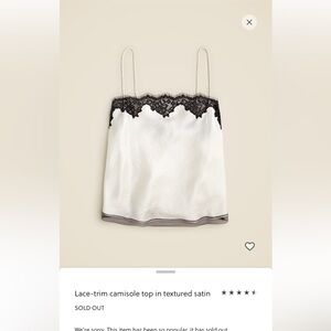 Jcrew Lace-Trim Satin Camisole Top